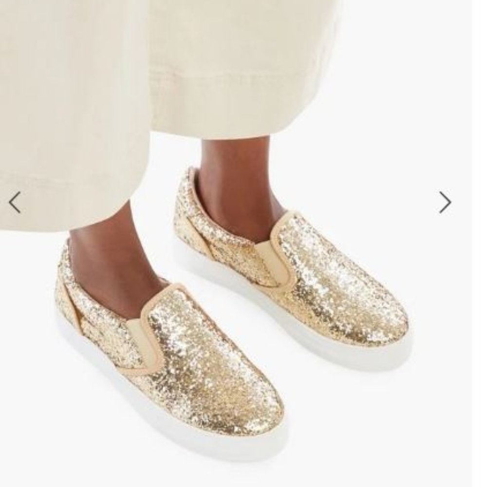 Gold sparkle sneakers